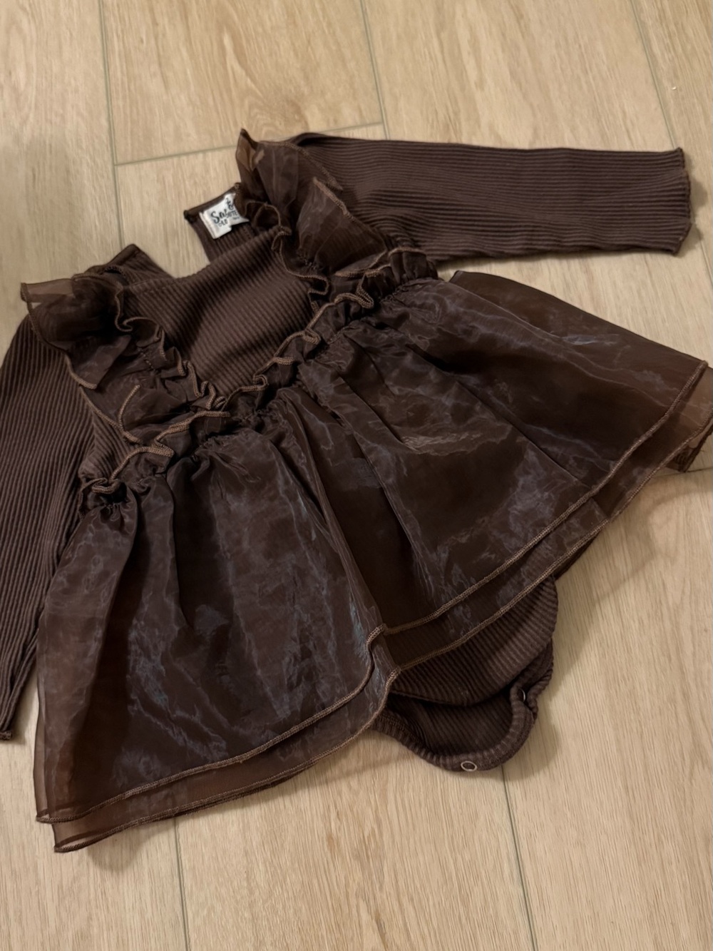 Sam & Louloute Brown Chiffon Dress
